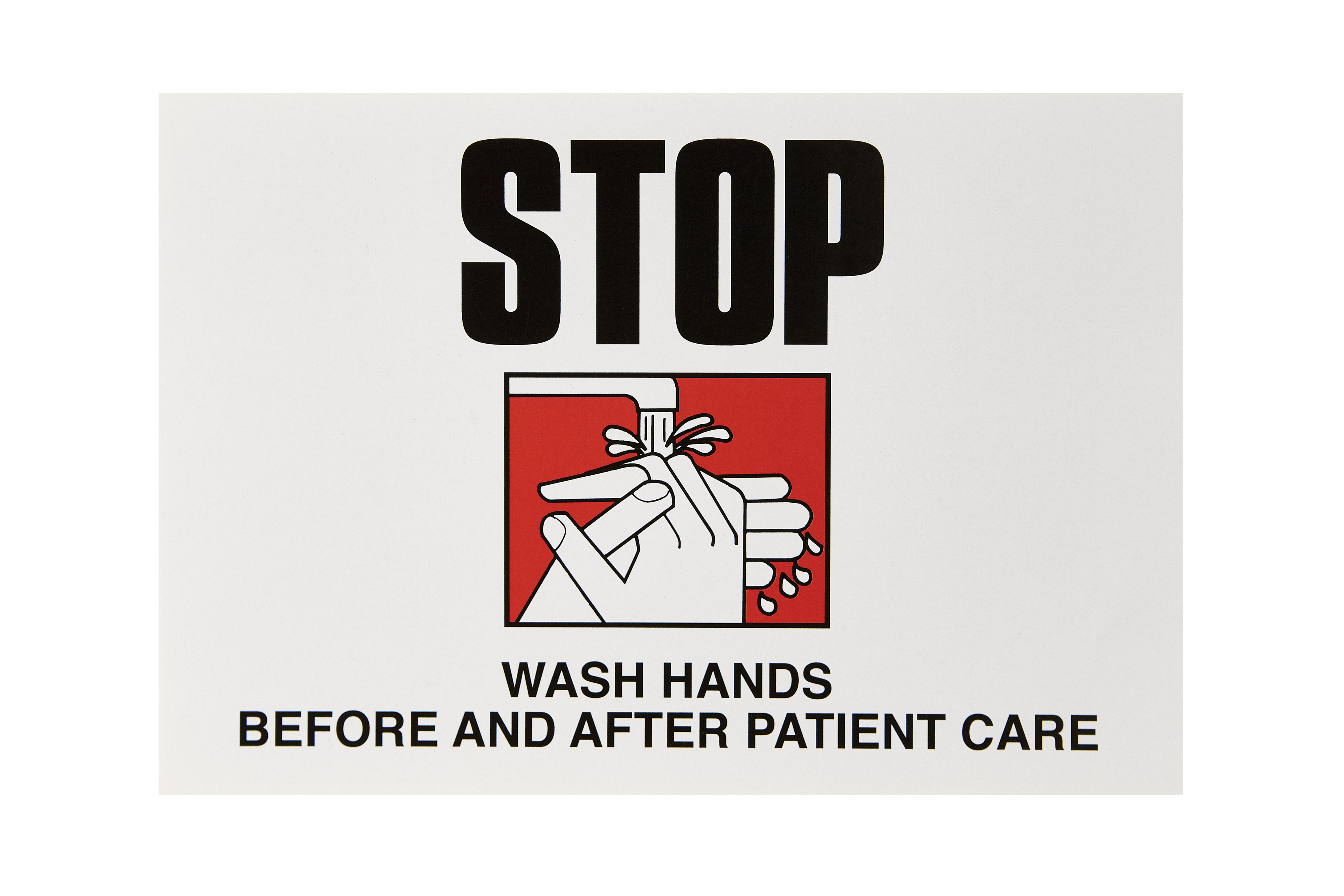 5 Pack "STOP! Wash Hands" Labels