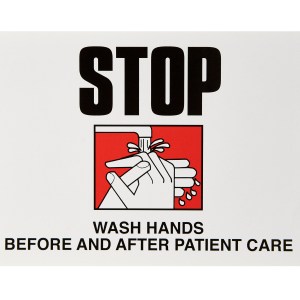 5 Pack "STOP! Wash Hands" Labels