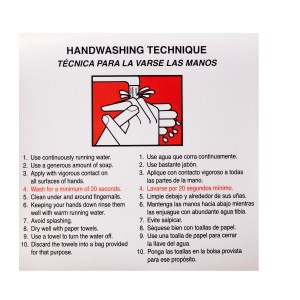 2 Pack Handwashing Technique Labels (6x6) - Bilingual