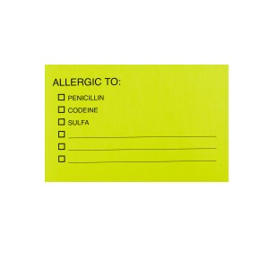 100 Pack "Allergic To" Labels (2x3)