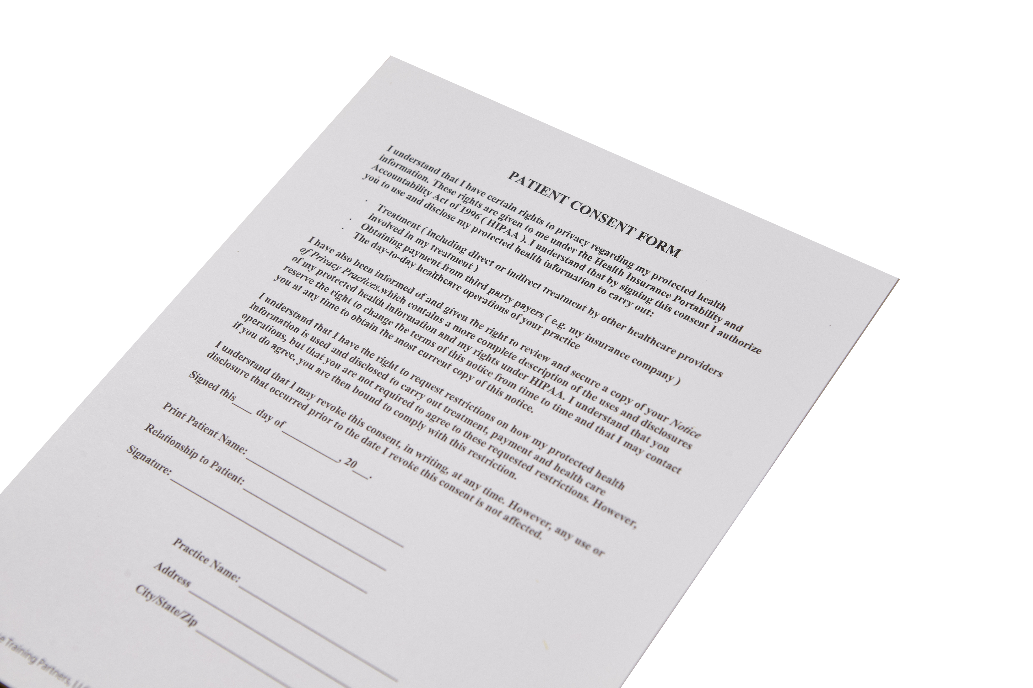 HIPAA Patient Consent Form (50 per pad)